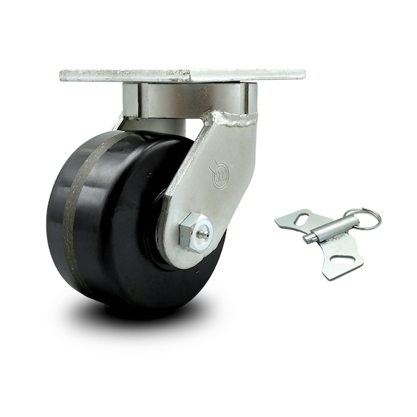 Service Caster 6 Inch Extra Heavy Duty Phenolic Wheel Swivel Caster with Swivel Lock SCC SCC-KP92S630-PHR-BSL - main